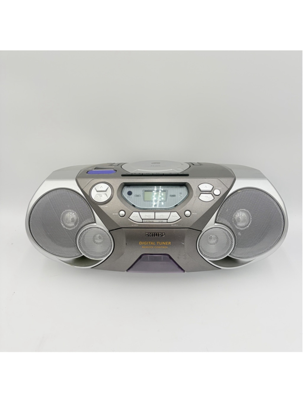 PHILIPS AZ1065 CD Cassette Boombox AM/FM Radio Tested w/ Power Cord 17” 90’s